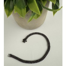 Cuban Gurmet Gümüş Bileklik Siyah Oniks Taşlı  925 Ayar Gümüş Bileklik