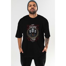 Ankhises Viking Mitolojisi  23 Ön Baskılı Siyah Oversize T-Shirt Erkek Kadın Pamuk Bisiklet Yaka Tişort