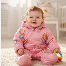 Çocuk İşleri Kız Papatya Baskılı Içi Welsoft Peluş Tulum