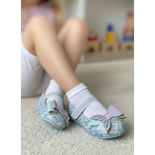 Surpie Shoes Çocuk Renkli Babet Kız Çocuklar İçin Kaymaz Tabanlı Günlük Kullanım 30 Numaralı