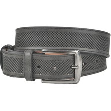 Rizzup Erkek Füme Orjinal Deri Kemer 4 cm Özel Yapım Motifli Hakiki Deri Spor Kemer 2502651