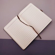 Ne Verelim Size Deri Kapaklı Çizgili Not Defteri Açık Yeşil