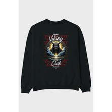 Ankhises Viking Mitolojisi Serisi 9 Arka Baskılı Oversize Sweatshirt Erkek Kadın Unisex