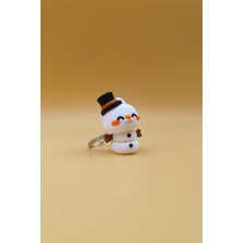 Rodopiva Hareketli Şirin Kardan Adam Anahtarlık - Hareketli Anahtarlık Çanta Süsü Charm