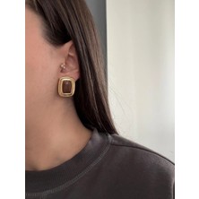 14K Çelik Üzeri Altın Kaplama Kemikvkare Küpe