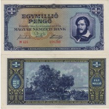 Banknoting MACARİSTAN 1.000.000 PENGÖ 1945. 1 MİLYON PENGÖ. ÇÇT+