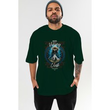 Ankhises Baldur Ön Baskılı Yeşil Oversize T-Shirt Erkek Kadın Pamuk Bisiklet Yaka Tişort