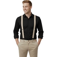 Rizzup Unisex Taş Derili Esneyebilen Lastik Ayarlanabilir Metal Klipsli Pantolon Askısı 2602025