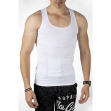 Rizzup Erkek Beyaz Likralı Korse Atlet Bel Göbek Toparlayıcı Sıkılaştırıcı Atlet 2407072