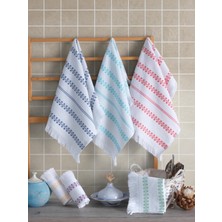 Şaheser Home Collection Ilda 6’lı Jakarlı Mutfak Peçetesi, %100 Pamuk, Çiçek Desenli  Mutfak Havlusu, 40X60 cm Peçete Seti