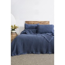 Şaheser Home Collection Norah Jakarlı Waffle Pike Takımı – %100 Pamuk, Çift Kişilik Doğal Dokulu Yatak Örtüsü