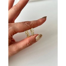 14K Çelik Üzeri Altın Kaplama Minimal cm Küpe