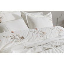 Şaheser Home Collection Cosmos Nakışlı Nevresim Takımı %100 Pamuk Doğal Çiçek Desenli Nevresim Seti