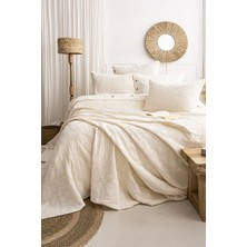 Şaheser Home Collection Bambi Jakarlı Yatak Örtüsü Seti, Yaprak Desenli, %100 Pamuk Jakarlı Kumaş, 3 Parça Yatak odası seti