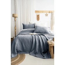 Şaheser Home Collection Julia Jakarlı Yatak Örtüsü Seti, Çiçek Kabartmalı %100 Pamuk Jakarlı Kumaş, 3 Parça Yatak Örtü Seti