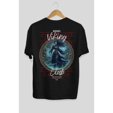 Ankhises Hel Arka Baskılı Siyah Oversize T-Shirt Erkek Kadın Pamuk Bisiklet Yaka Tişort