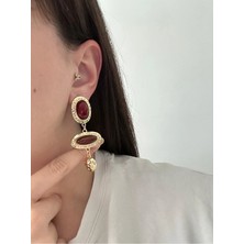 Çelik Sallantılı Zr Bordo Küpe