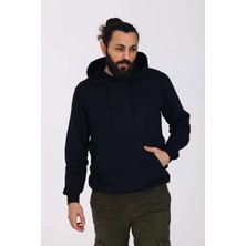 Pazarcan Kapüşonlu Içi Polarlı Regular Kalıp Erkek Sweatshirt Kırmızı