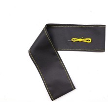 Ne Verelim Size Tüm Araçlara Uyumlu Deri Direksiyon Kılıfı, Dikmeli Sarı Dikişli