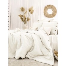 Şaheser Home Collection Vetro Müslin Nevresim Takımı, Düğmeli Tasarımlı, %100 Pamuk Müslin Kumaş, 6 Parça Yatak Odası Seti