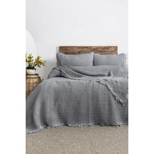 Şaheser Home Collection Norah Jakarlı Waffle Pike Takımı – %100 Pamuk, Çift Kişilik Doğal Dokulu Yatak Örtüsü