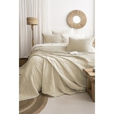 Şaheser Home Collection Bambi Jakarlı Yatak Örtüsü Seti, Yaprak Desenli, %100 Pamuk Jakarlı Kumaş, 3 Parça Yatak odası seti