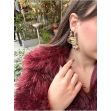 Kadın Çelik Tasarım Leopar Küpe