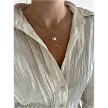 Çelik Üzeri Rodyum Kaplama Inci Kolye