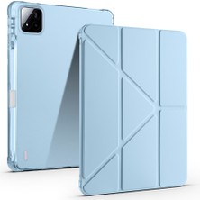 eymaks Pad 8 Pro Kılıf Zore Tri Folding Kalem Bölmeli Standlı Kılıf - Mavi