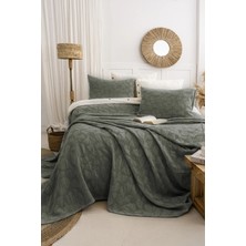 Şaheser Home Collection Bambi Jakarlı Yatak Örtüsü Seti, Yaprak Desenli, %100 Pamuk Jakarlı Kumaş, 3 Parça Yatak odası seti