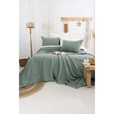 Şaheser Home Collection Julia Jakarlı Yatak Örtüsü Seti, Çiçek Kabartmalı %100 Pamuk Jakarlı Kumaş, 3 Parça Yatak Örtü Seti