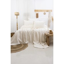 Şaheser Home Collection Julia Jakarlı Yatak Örtüsü Seti, Çiçek Kabartmalı %100 Pamuk Jakarlı Kumaş, 3 Parça Yatak Örtü Seti