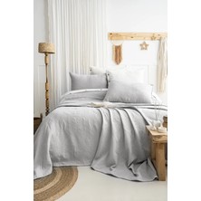 Şaheser Home Collection Julia Jakarlı Yatak Örtüsü Seti, Çiçek Kabartmalı %100 Pamuk Jakarlı Kumaş, 3 Parça Yatak Örtü Seti