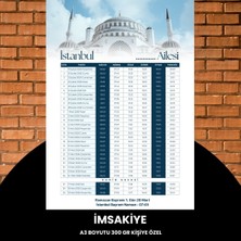 Ne Verelim Size Ramazan Imsakiyesi - 300 gr - A3 Boyut Kişiye Özel Isimli & Logolu 1 Adet Mavi