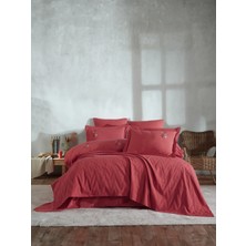 Şaheser Home Collection Noris Saten Pike Takımı, El Nakışı Detaylı %100 Pamuk Saten, Jakarlı Dokuma 7 Parça Yatak odası seti