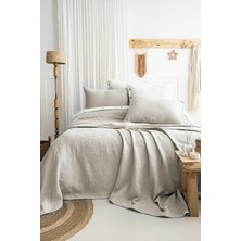 Şaheser Home Collection Julia Jakarlı Yatak Örtüsü Seti, Çiçek Kabartmalı %100 Pamuk Jakarlı Kumaş, 3 Parça Yatak Örtü Seti