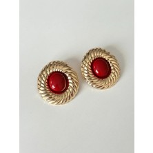 Çelik Bordo Dora Küpe