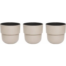 Omnipazar So-Kup5 Kuple No:5 Plastik Iç Kovalı Saksı Takımı 26 Lt Kirli Beyaz 3 Adet