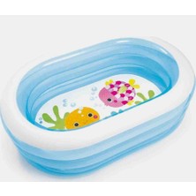 intex Desenli Şişme Çocuk Havuzu 163X107X46 cm – 3 Boğumlu Kalın Pvc  Bahçe Havuzu