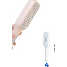 Sepetink Kendi Kendini Temizleyen Otomatik Tuşlu Saç Tarağı Dolaşık Açıcı Masaj Fırçası Silikon Fırça