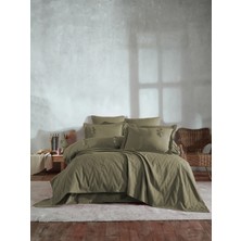 Şaheser Home Collection Noris Saten Pike Takımı, El Nakışı Detaylı %100 Pamuk Saten, Jakarlı Dokuma 7 Parça Yatak odası seti