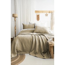 Şaheser Home Collection Julia Jakarlı Yatak Örtüsü Seti, Çiçek Kabartmalı %100 Pamuk Jakarlı Kumaş, 3 Parça Yatak Örtü Seti