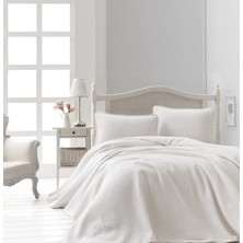 Şaheser Home Collection Liv Jakarlı Yatak Örtüsü Seti, Minimal Desenli %100 Pamuk Jakarlı Kumaş, 3 Parça Yatak Örtüsü Takımı