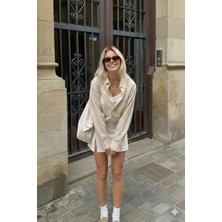 Jadewear Keten Look Owersize Gömlek