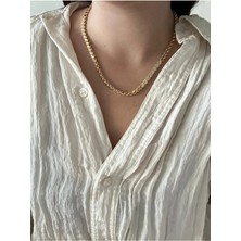 14K Çelik Üzeri Altın Kaplama Özel Seri Arpa Zincir