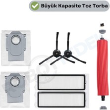 robotyedek Roborock Qrevo Maxv / Qrevo Pro / Qrevo S Uyumlu Ana Fırça, Hepa Filtre,beyaz Yan Fırça, Toz Torbası 7 Parça