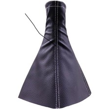 Ne Verelim Size Tüm Araçlara Uyumlu Vites Körüğü Siyah Deri Gri Dikiş