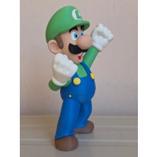 Genç 3D Luigi Figür 23 cm | Süper Mario Karakter Biblosu | Büyük Boy Nostaljik Oyun Figürü