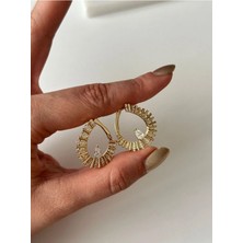 14K Çelik Üzeri Altın Kaplama Minimal cm Küpe