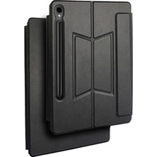 eymaks Galaxy Tab S10 Fe Zore Border Keyboard Bluetooh Bağlantılı Standlı Klavyeli Tablet Kılıfı - Siyah